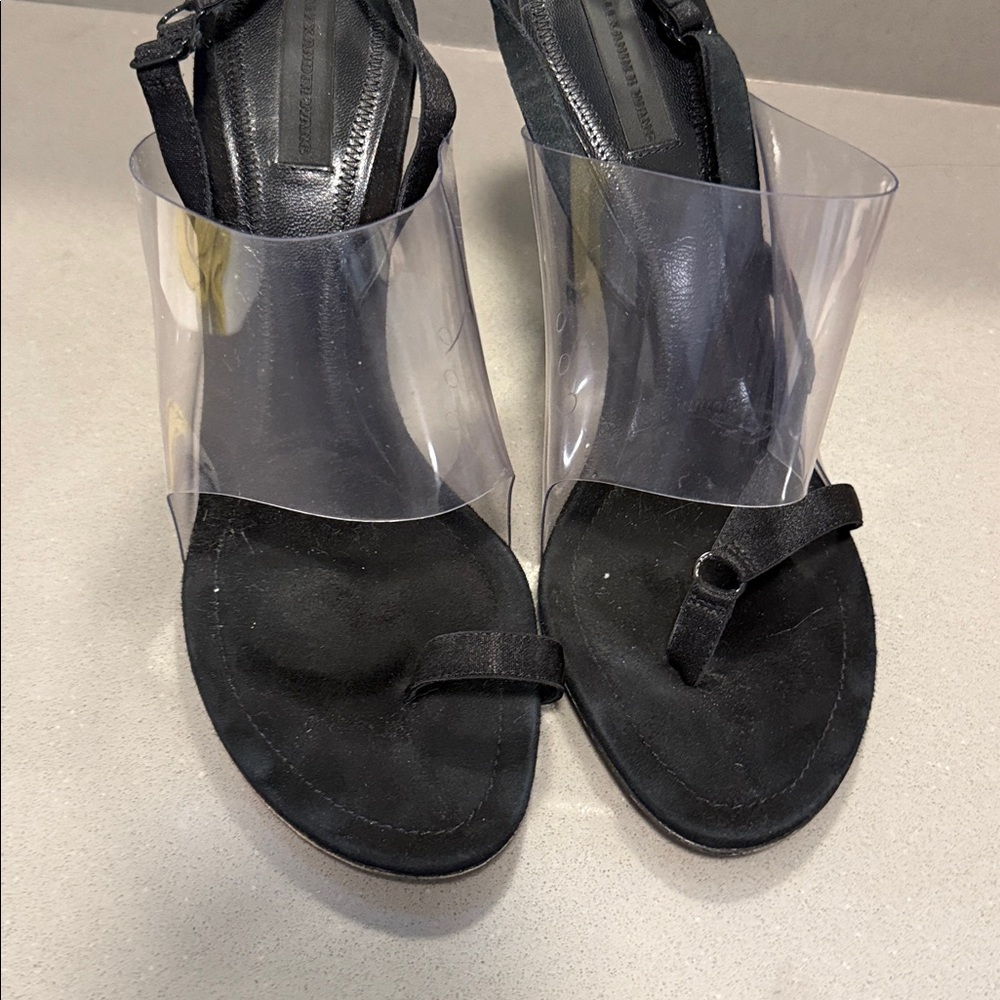 Alexander Mcqueen Black Transparent Strap Sandals - image 3